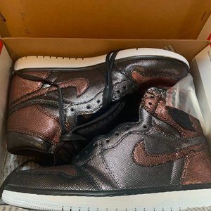 Nike Air Jordan 1's OG Hi Black Metallic Rose Gold Women's